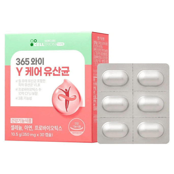 【韓国直郵】 韓国 CELLTRION Innerlab 365 Y-Care 女性用乳酸菌カプセル 350mg x 30粒 女性専用の栄養補助乳酸菌カプセル
