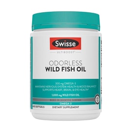 澳洲SWISSE斯维诗 ULTIBOOST 鱼油鱼肝油护眼软胶囊 DHA 1000mg 儿童青少年成人护眼保健品 400颗 天然不腥【补脑护眼强记忆】