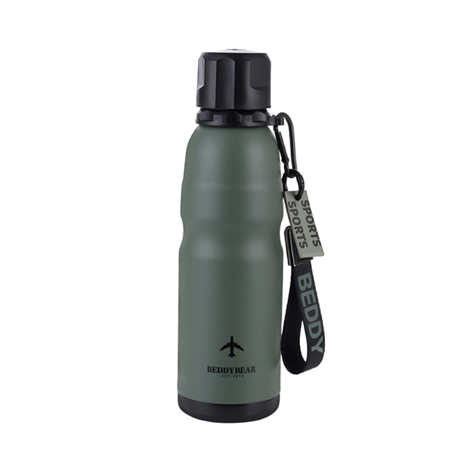 Beddy Bear Sports 316 Stainless Steel Water Bottle Keep Warm and Cool Army Green 600ml