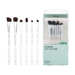 アイメイクブラシキット 6本入り - プロ仕様のアイ/アイブロウ/コントゥアブラシ | ポーチ付き
