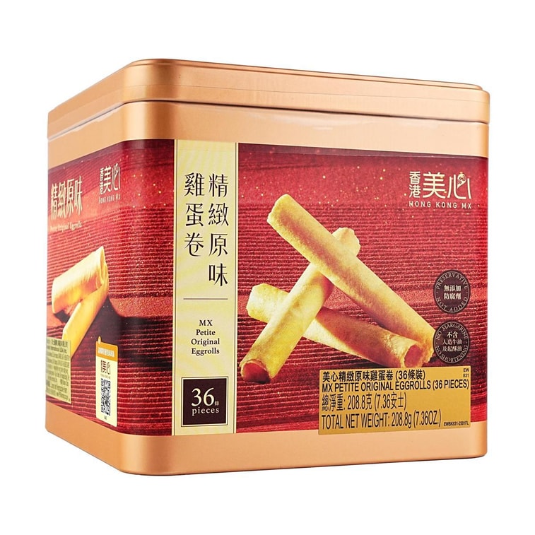 香港美心 精緻原味蛋捲禮盒 36條 208.8g 3