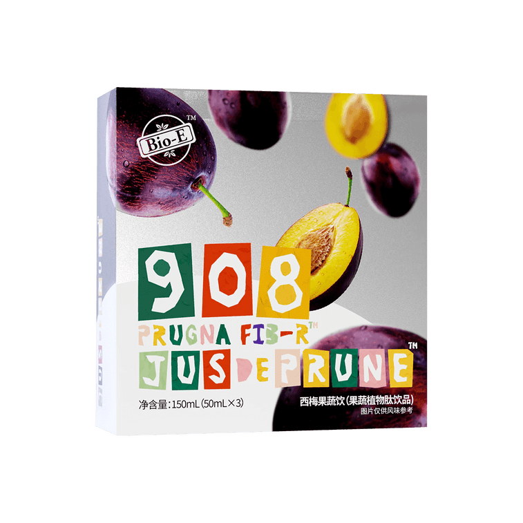澳洲BIO-E 908西梅果蔬飲 蔬果酵素益生菌酵素飲料 50ml*3瓶*3組 排毒養顏【關曉彤同款】【囤貨3套裝】 3