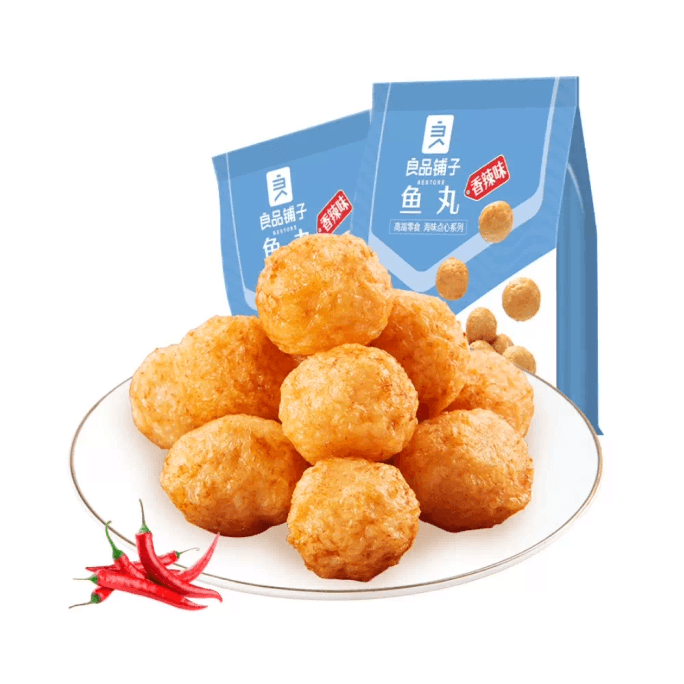 LiangPin Puzi Fish Balls 100g/ Bag Spicy Fish Balls Snacks Online Celebrity Snacks Snacks.