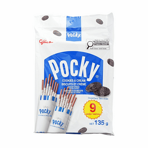 Bâtonnets de biscuits Pocky Cookies & Crème 4.76oz【Saveur Classique】【Croustillant et Délicieux】