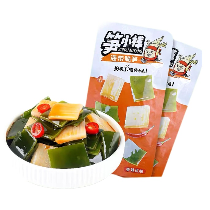 Kelp crispy bamboo shoots spicy flavor independent small packaging kelp slices bamboo shoots under meals snacks dormitory food 18g/pack*8
