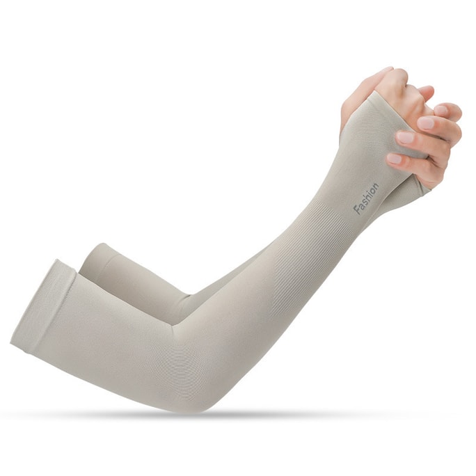 Ice Silk Sunscreen Outdoor Sports Breathable Arm Sleeve Grey (Half Glove)