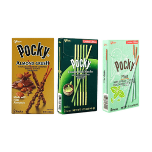ポッキー アーモンドチョコレート+ダブルリッチ抹茶+ミントココアクッキースティック 5.34 oz【3種フレーバー 3コンボパック】