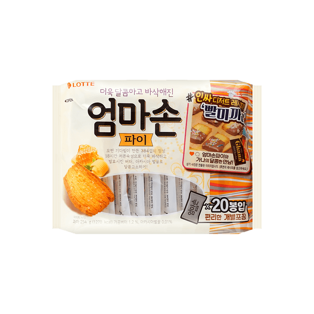 商品详情 - 韩国lotte乐天 妈妈手派 千层酥饼干 大包装 254g - image