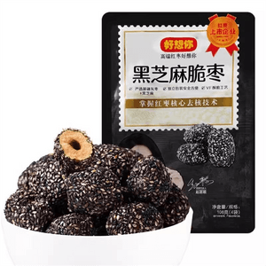 [중국 직송] 하오샹니 검은깨 바삭한 대추, 달콤하고 바삭한 붉은 대추, 개별 포장 스낵, 108g*1 봉지