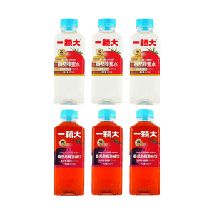 一颗大 番茄乌梅洛神饮+番茄蜂蜜水 450ml*6瓶【2种口味6瓶组合装】【0脂0蔗糖】【富含膳食纤维】【清爽解渴】