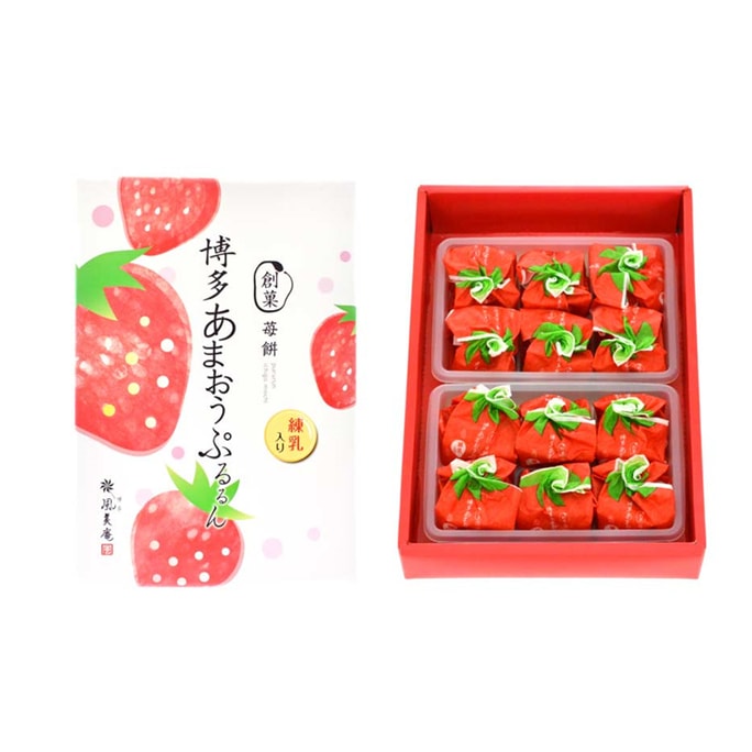 [일본 직배송] 일본 하카타 명물 아마오우 푸루룬 크리스탈 딸기 찹쌀떡 12개입