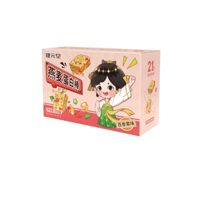 【中国直邮】 健元堂 燕麦蛋白棒216g*1盒百香果味非油炸更健康高蛋白解馋抗饿零食