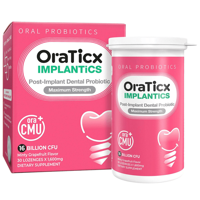 OraTicx Implantics Oral Probiotics Maximum Strength Dental Implant Support 30 Lozenges