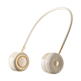 Hanging Neck Fan Portable Mini Fan Summer Cool Artifact Daisy Apricot White