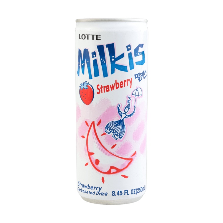 韩国LOTTE乐天 MILKIS妙之吻 牛奶苏打碳酸饮料 草莓味 250ml 【0脂】【包装随机发】 14