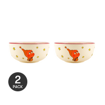 川岛屋 可爱星星人浮雕陶瓷碗 家用米饭碗  6" *2【2份超值装】