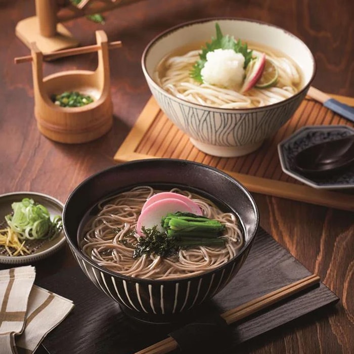 Menzanmai Noodle Gift Set - Japanese Udon Noodles & Tororo Soba Noodles, 4pc, 8 Serving,29 oz【 Including Dashi Soup】