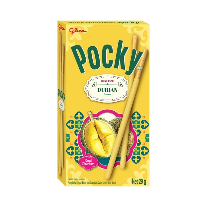 【馬來西亞直郵】 泰國 格力高泰國 POCKY百奇 榴槤味限量版 餅乾棒 29g