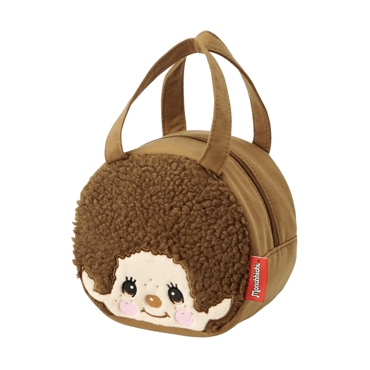 Monchhichi Sweat Fabric Die-Cut Handheld Lunch Bag【Soft Touch】【Double Zipper Design】 3