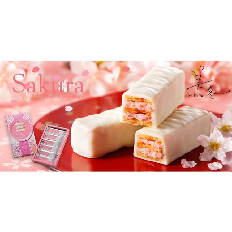 Dhl直发 日本直邮 北海道名产石屋制果白色恋人美冬樱花威化6枚装 亚米