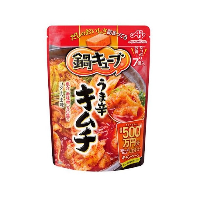 [일본 직배송] 아지노모토 AJINOMOTO 다시 냄비 베이스 조미료 한식 김치 냄비 1인분 국물 조미료 큐브 7개/봉지