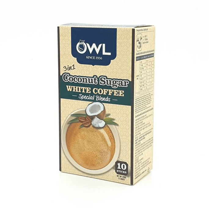 韩国 OWL猫头鹰猫头鹰白咖啡塔里克椰糖 200g