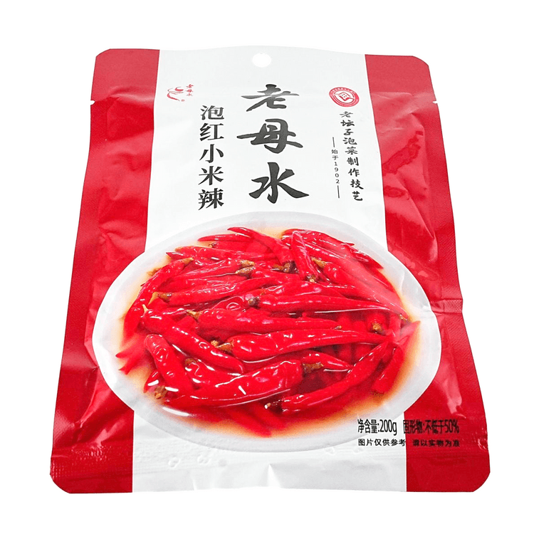 老坛子 老母水泡小米辣 泡椒 红小米辣椒 200g【四川特色】【固形物≥50%】 4