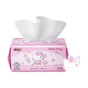 【中国直邮】 心相印 洗脸巾HelloKitty联名洗脸巾70抽1包