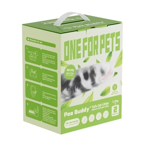 【北美直邮】  one for pets Pea Buddy天然豌豆豆腐猫砂 10%茶叶渣 4.4kg(2.2kg*2包)【猫砂天花板】【全新升级天然除臭】