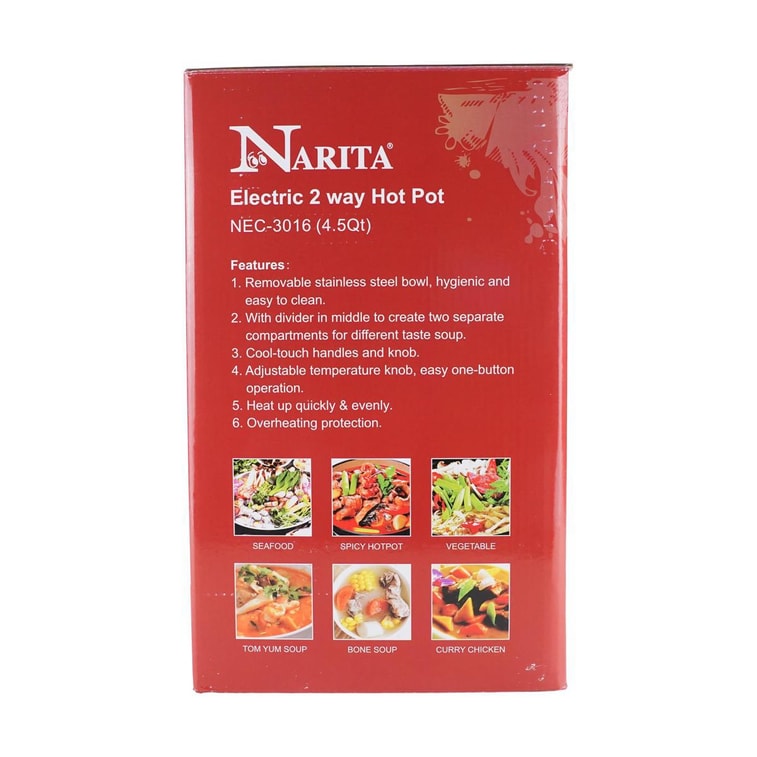 Electric Stainless Steel 2 Way Hot Pot / 4.5Q 18