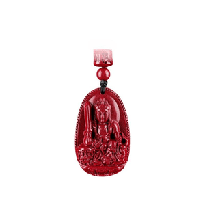 The Zhusha Buddha Pendant Of Mount Putuo's Zodiac Year Belongs To Manjusri Bodhisattva, With Dimensions Of 40 *25 *9.5mm