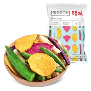 【中国直送】百草偉総合乾燥野菜 7種の野菜そのまま食べられる揚げないサクサクスナック 60g*1袋