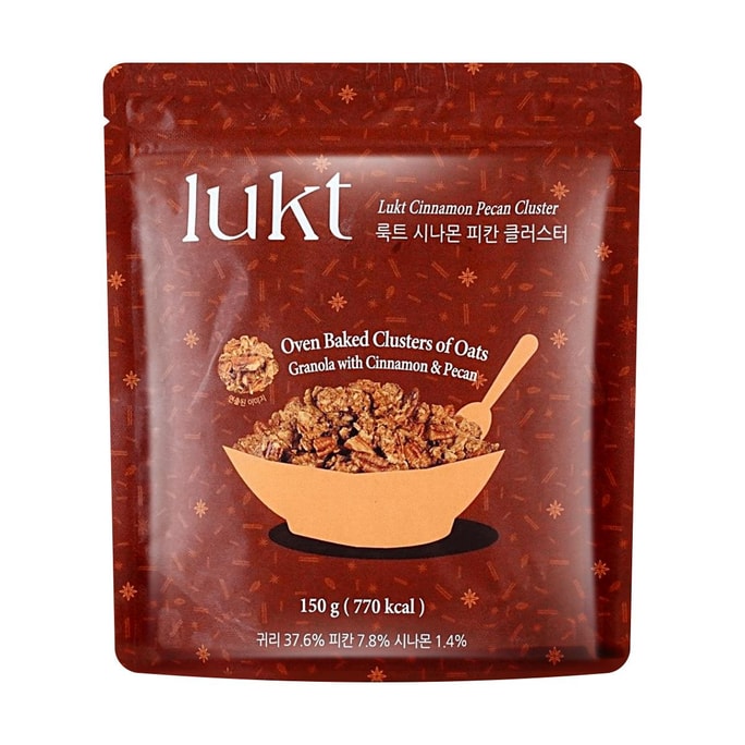 시나몬 피칸 클러스터 그래놀라, 5.29 oz【즉석 섭취 가능】【정제 설탕 무첨가】