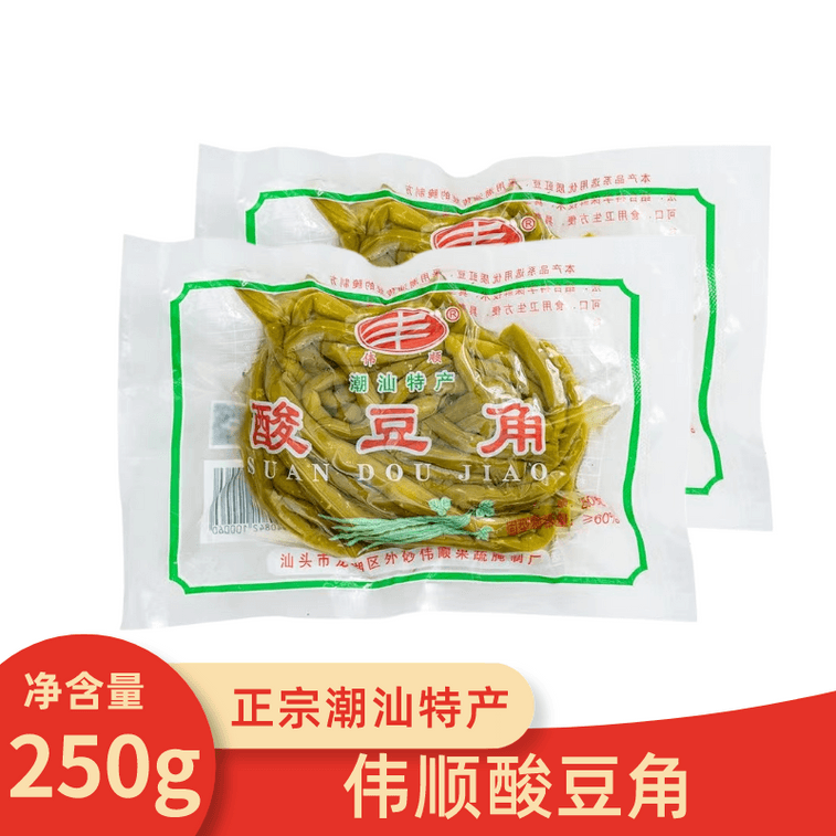 偉順 酸豆角 老壇缸豆 醃長豆 鹹菜 泡菜 醃酸菜 下飯菜 拌飯醬 250g 肉末酸豆角 【全潮汕最好吃最脆爽的酸豆角】 7
