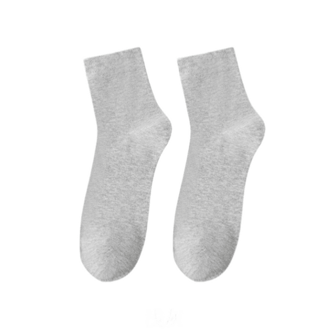 Men's Medium Length Socks Cotton Deodorant Sweat Absorbing Socks Light Grey