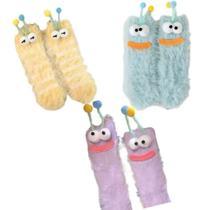 Ugly Cute And Funny Floor Sleeping Socks Coral Fleece Home Cute And Warm 3Pairs 1Set