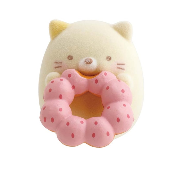 SAN-X Corner Creature Donut Flocked Ornament Cat