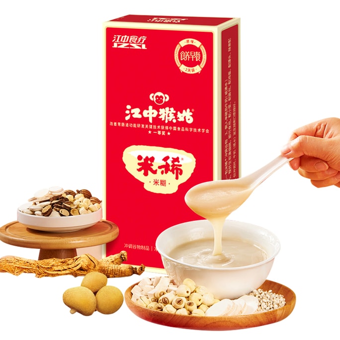 Jiangzhong Monkey Head Mushroom Porridge 60g*3: Stomach-Nourishing Breakfast with Ginseng