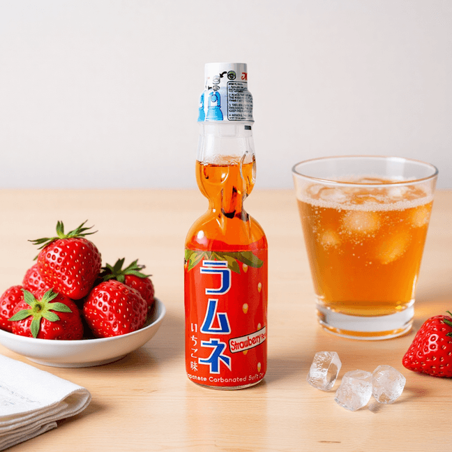 Ramune Soda - Strawberry Flavor, 6.76fl oz