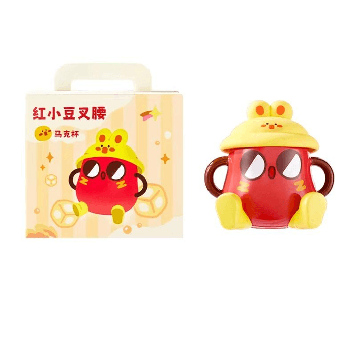 Palace Baby Red Bean Genuine Authorization Cross Waist Mug Cute Milk Coffee Cup 9.6 * 13.7 Cm