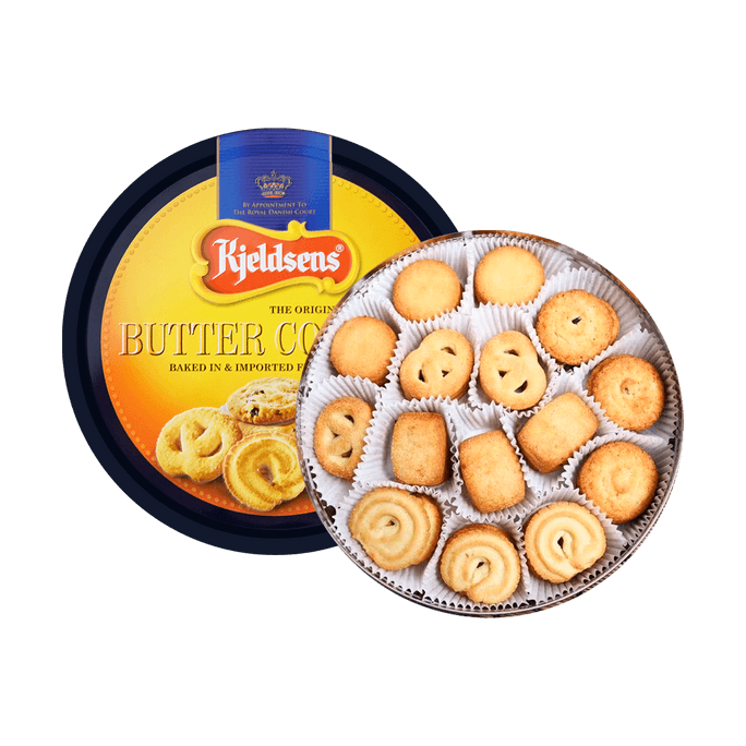 デンマーク産バタークッキー詰め合わせ缶 - パッケージは異なる場合があります、16.01オンス