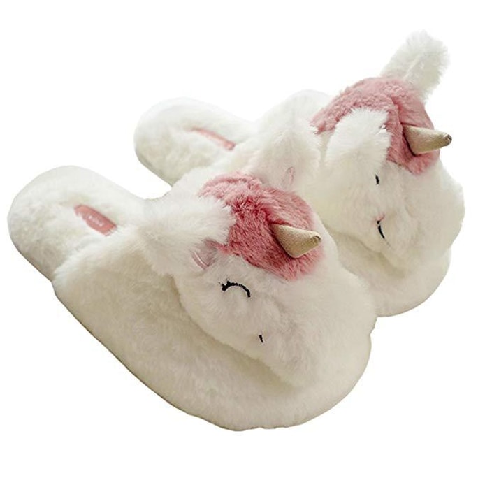 Women’s Cozy Fleece Memory Foam Unicorn Slipper 36-37