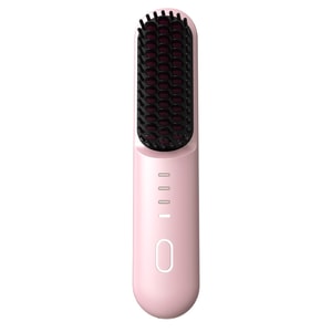 Lazy Person's Negative Ion Wireless Hair Straightening Comb 1pc #Sakura Pink