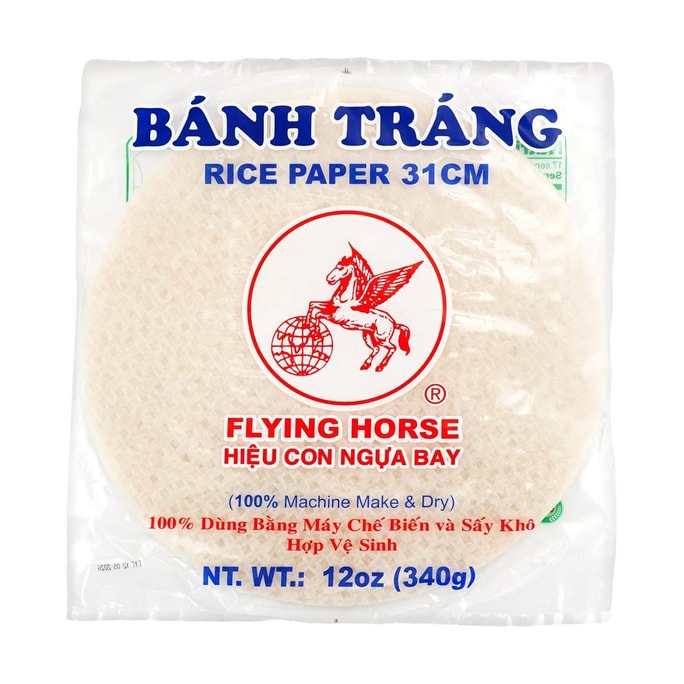 Rice Paper , 31 cm , 12 oz 【For Vietnamese Spring Rolls】【 Low-fat and Refreshing 】