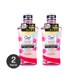 日本SUNSTAR  Ora2 皓乐齿 亮白净色漱口水 #蜜桃薄荷 460ml *2【超值装】