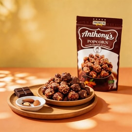 日本朝日制菓 安東尼巧克力杏仁口味爆米花 45g