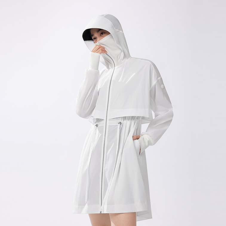  여성용 가벼운 중간 길이 자외선 차단 의류 화이트 165/88A(L) 4