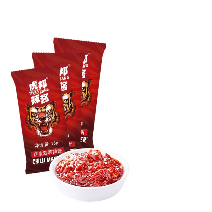Tiger State Hot Sauce Tiger Skin Garlic Sauce 15g*10 Next Meal Sauce Luxi Beef Hot Sauce