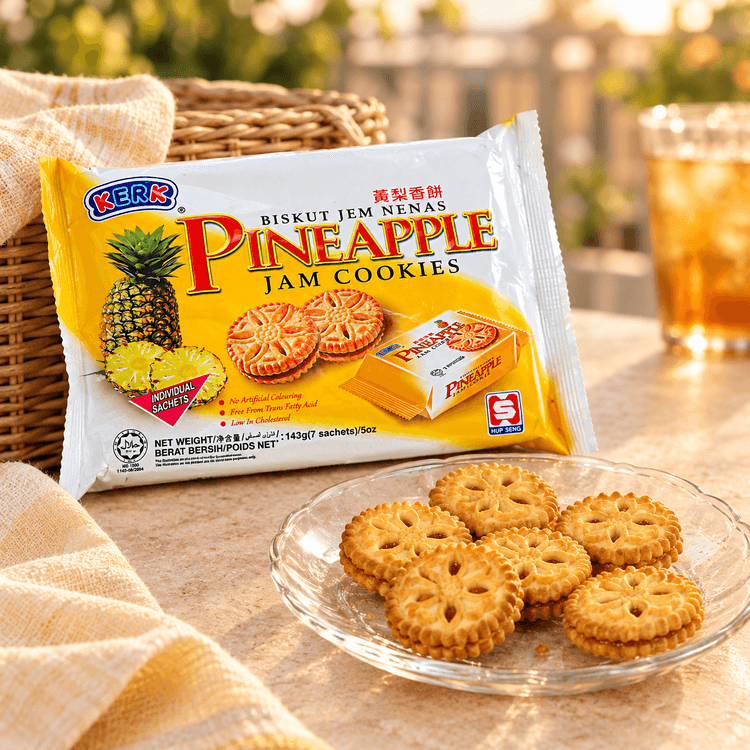 HUP SENG パイナップルジャムクッキー 5 oz【着色料不使用、トランス