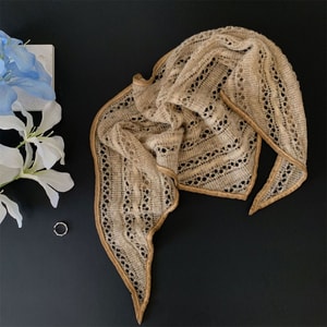 Lazy Style Gentle Temperament, All-Match Soft Warm Knitted Triangle Scarf for Neck Protection Khaki F 1Piece